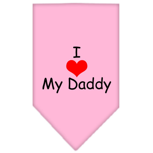 I Heart My Daddy Screen Print Bandana Light Pink Large